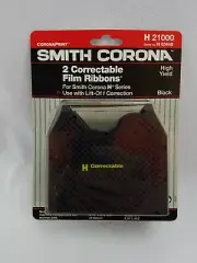 2 Smith Corona H21000 H63446 Correctable Black High Yield Typewriter Ribbons New