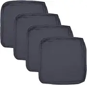 Oslimea Patio Cushion Covers Replacement 22x20x4 inch 4Pack Outdoor Seat Cushion Slipcover Waterproof Outdoor Chair Cushion Covers, Dark Grey