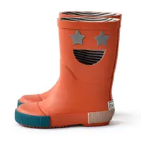 在飛比找PChome24h購物優惠-法國BOXBO雨靴-我愛閃爍星(深紅橘)