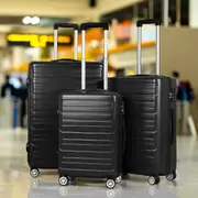 ALFORDSON 3pc Luggage Trolley Set Suitcase Travel TSA Carry On Hard Case Lightweight Black