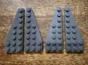 LEGO Dark Bluish Gray Wedge, Plate 8 x 3 Pentagonal Left And Right Lot Of 4