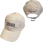 [Rock Off officially licensed products] Nirvana Baseball Cap Text Logo Band in Utero Official Sand One Size