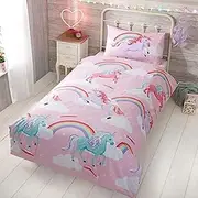 Rapport Home Toddlers Unicorn Duvet Cover Set, Pink Unicorn Toddlers Bedding Set