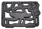 Old Mountain 10190 Pre-seasoned Cast Iron Trivet Cow Design