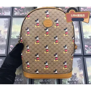 LISA二手 GUCCI 古馳 Disney x Gucci 迪士尼 米老鼠圖案 聯名 背包 雙肩包 書包 552884