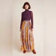 NEW ANTHROPOLOGIE BHANUNI BY JYOTI Panthera Pleated Maxi Skirt