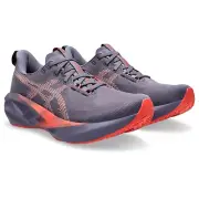 ASICS Men's Novablast 5 Running Shoes, Greyish Purple/Coral Reef