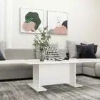 Wooden Coffee Table White Side Sofa Lounge Rectangle 103.5x60x40cm Wood