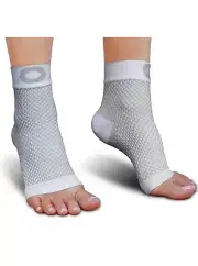Crucial Compression Plantar Fasciitis Socks Size L/XL White/Grey, New SIZE 6 - 8