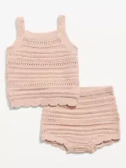 NWT OLD NAVY 12/18 MONTHS 'CONCH SHELL' SWEATER-KNIT TANK & BLOOMER SET