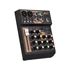 Audio Mixer Portable 4-Channel DJ Mixer Console Sound Mixing B9T2