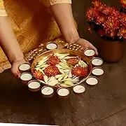 Peacock Shape Flower Decorative Urli Bowl for Home Handcrafted Bowl for Floating Flowers and Tea Light Candles Home,Office and Table Decor| Diwali Decoration Items.