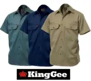 KING GEE - MENS OPEN FRONT SHORT SLEEVE DRILL WORK SHIRT - K04030