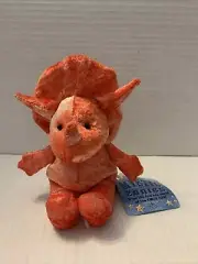 Russ Mystic Zonies Orange Triceratops TYRA 7" Plush Beanbag Dinosaur W/Tags