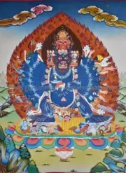 accent wall practice of terminating death Yamantaka Tibetan thangka paper poster