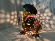 Frog Lamp Coconut Shell Bedroom Lamp Table Floor Light Wooden Garden Handmade