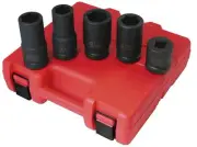 Sunex 5685 1-Inch Drive SAE and Metric Wheel Service Impact Socket Set, 5 piece