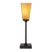 Lighting Theory Table Lamp 18" Bedside Metal Steel Dark Granite W/ Glass Shade