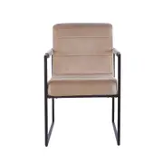 Spiral Dining Chair Velvet Upholstered Plywood Wooden Timber Frame Solid Wood Legs- Beige (Set Of 2)