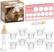 Flange Inserts 10PCS 18/19/20/21/22mm for 24mm Pumps, Flange Sizing Kit Compatible with Medela Elvie Lansinoh Spectra Momcozy Breast Pump Accessories, Breastfeeding Essentials Kit for New Mom