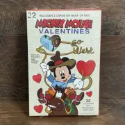 VINTAGE NEW OLD STOCK Mickey Mouse Go West Valentine’s 32 Cards Paper Magic