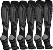 [AZIDWERYQ] Compression Socks 3Pairs Soft & Breathable Athletic Compression Socks for Men Women Moisture-wicking Running Knee High for Running, Athletic, Medical and Travel