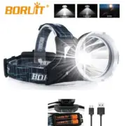 BORUiT 9000000lm LED Headlamp Headlight Micro USB Rechargeable Head Torch Light