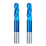 3 Flute Ball Nose Carbide End Mill 1/4" Shank CNC Router Bit 2pcs