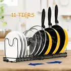 Kitchen Pot Pan Storage Rack Cabinet Pull Out Slide Drawer Dish Bowl Holder AU