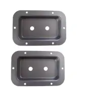 2 Metal Speaker Jack Plate W/Dual 1/4" CutOut for Speaker Cabinet 137x90mm Black