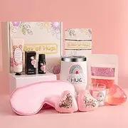 Pamper Sets for Women Gifts, Self Care Package for Her, Relaxation Bath Set Gifts, Birthday Gifts for Women, Friend with Thermos (Roses )