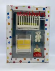 Lundby Stockholm Swedish Dolls House Nursery Baby Teddy Cot Change Table
