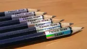 132+28 Free Silver Laser Personalised Pencil Name Label Stickers Dishwasher Safe