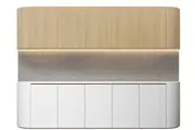 DD Maye 5 Door Curved Base and Overhead Cupboards