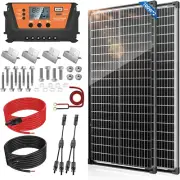 200W Solar Panels Kit Solar Panel with 30A PWM Charge Controller A+ Cell Cables