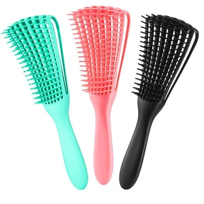 3 Pack Detangler Brush for Natural Hair, Afro America/African Hair Textured 3a t