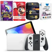 Nintendo Switch White OLED + Pokemon Violet Game + Nintendo $20 eShop Gift Card
