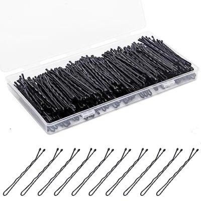 Bobby Pins 300 Pcs, Bobby Pins Black 2Inches, Fosvrde Reusable Invisible Wave