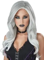 Fatal Beauty Grey And White Halloween Costume Wig