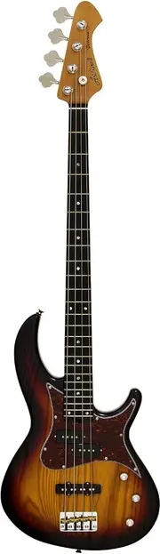 Aria 313MK2 Detroit Series 4-String Electric Bass Guitar in Open-Pore Sunburst Finish