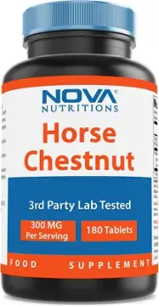 Nova Nutritions Horse Chestnut Seed Extract 300 Mg (Non-Gmo) Tablets Naturall...