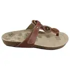Womens Homyped Reece Tan Sandals Slip On Wide Shoes Flats 6
