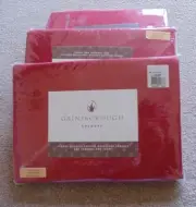 3 x GAINSBOROUGH King Size Bed FITTED SHEETS Cotton Polyester Percale RIO RED