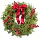 Fake Red Berry Artificial Norfolk Pine Branches Xmas Home Decor