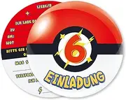 Vielucks 15 x Fang Ball Invitation Cards - Original, Invitation Cards for Children's Birthday Girls and Boys, 6th Birthday Invitations, Party Decoration, Invitation for School (6 Years Old)