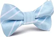 [OTAA] Sky Light Blue Double Stripe Kids Bow Tie Blue Sky Light Blue Double Stripe Kids Bow Tie