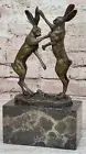 Statue Sculpture Rabbit Hare Wildlife Art Deco Style Art Nouveau Style Bronze Up