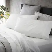 MyHouse Ashton Fitted Sheet - White - King Single