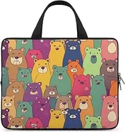 Laptop Case Sleeve Shockproof Computer Carrying Bag Colorful Bears Notebook Case Cover Laptop Bag Water Resistant Computer Cases Tablet Briefcase for Travel Business 12 Inch