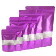 Matte Purple Standup Zip Seal Bag in with Frosted Window for Snacks Candy Chamoy
